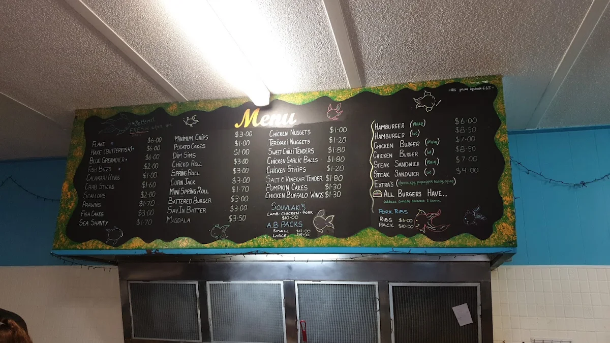 Menu, Portland Fish N Chips
