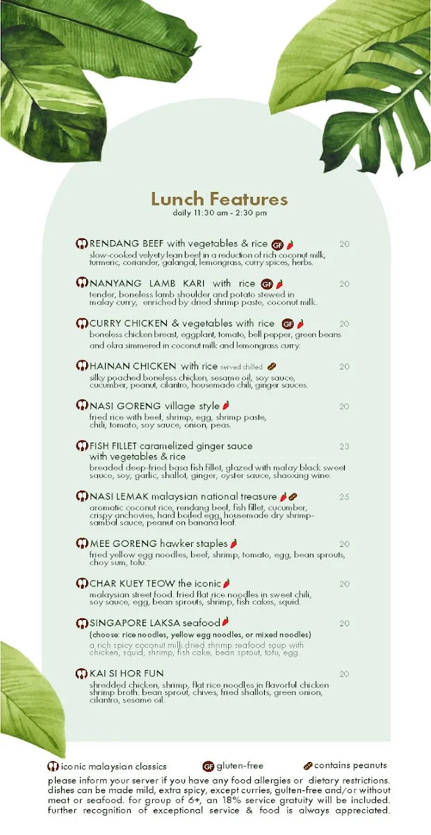 Menu, Banana Leaf on Robson