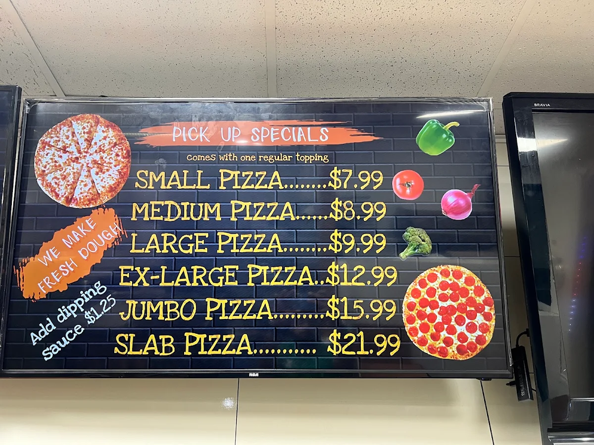 Menu, Pizza Wings & Snacks