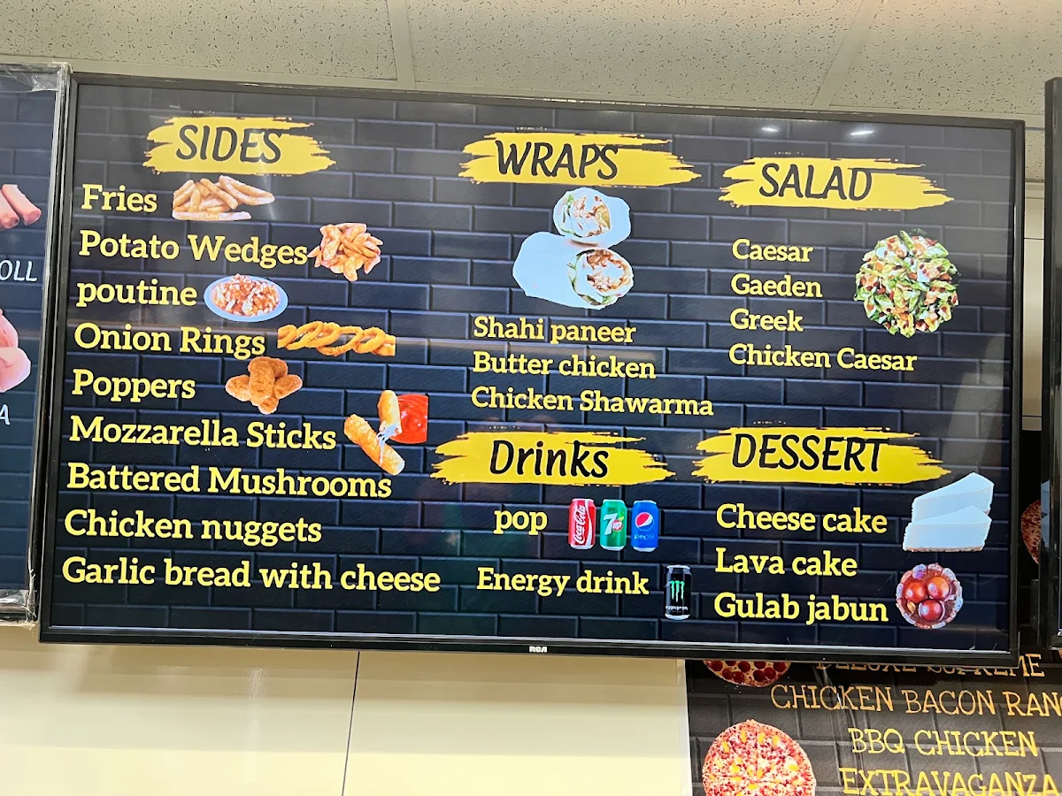 Menu, Pizza Wings & Snacks