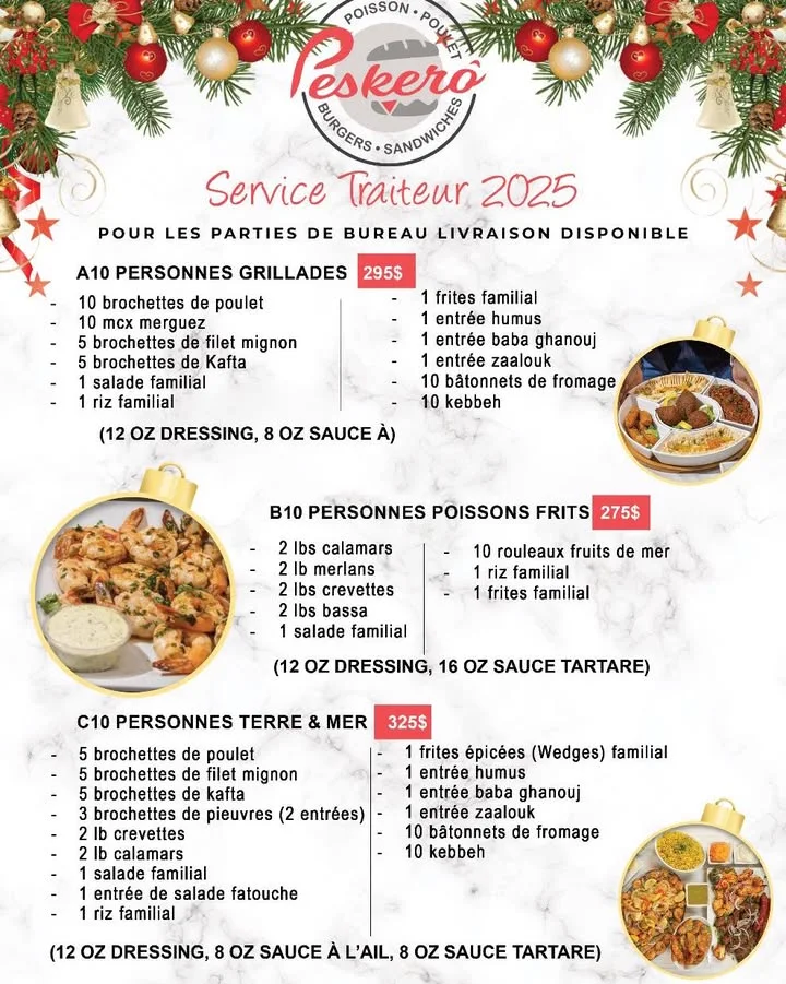 Menu, Restaurant Peskerô