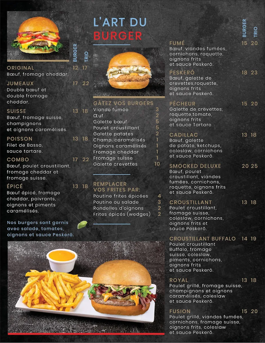 Menu, Restaurant Peskerô