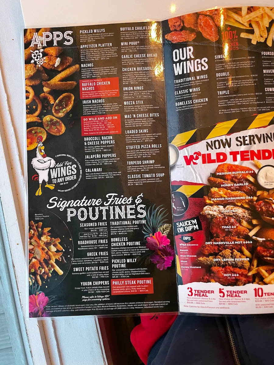 Menu, Wild Wing