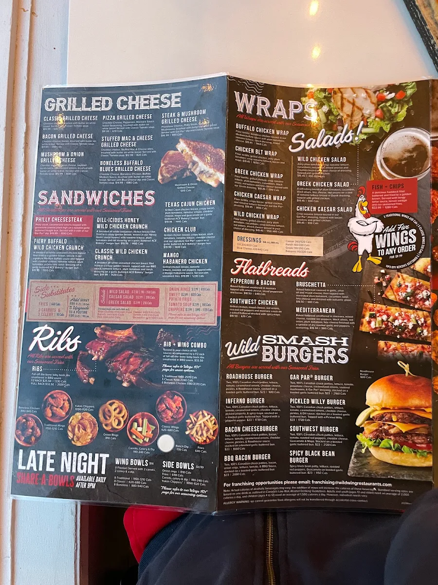 Menu, Wild Wing
