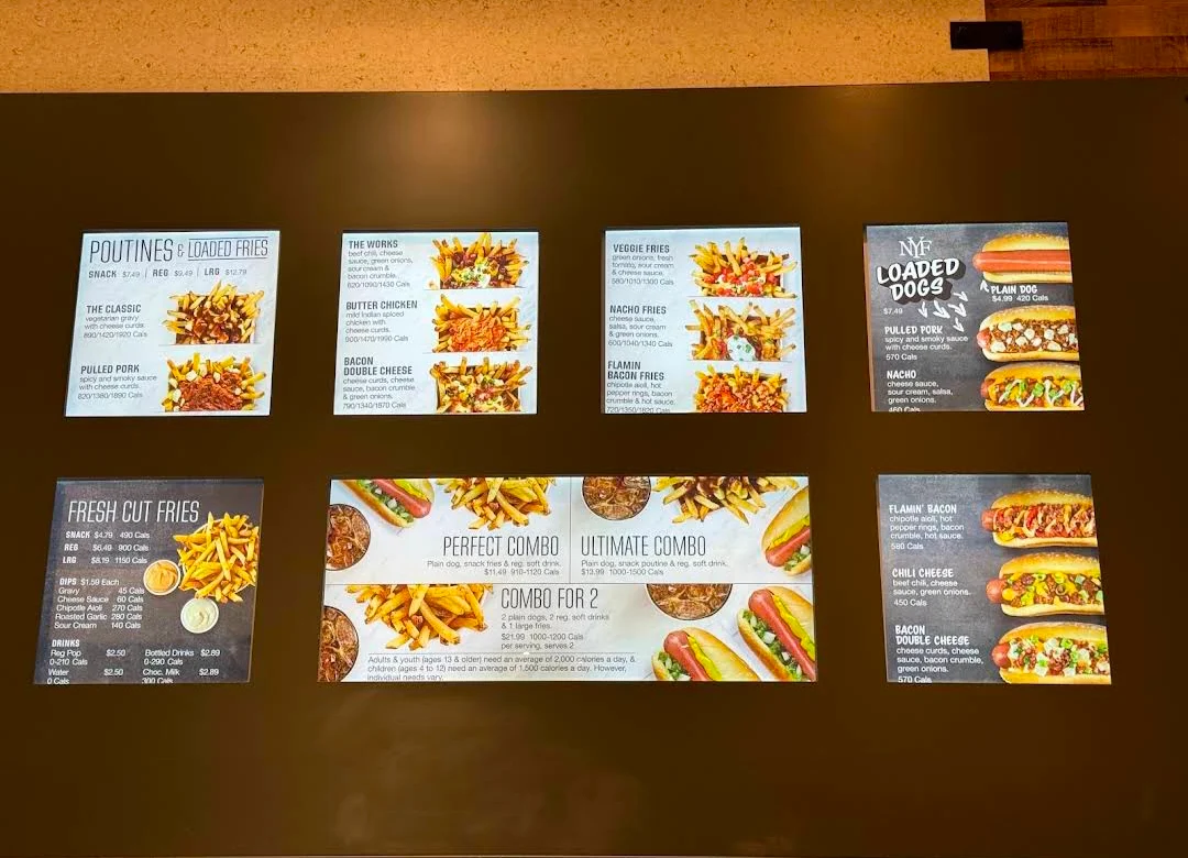 Menu, New York Fries - Rideau Centre
