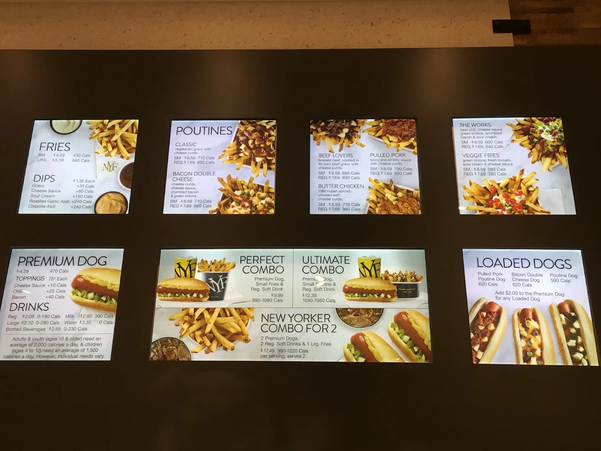 Menu, New York Fries - Rideau Centre