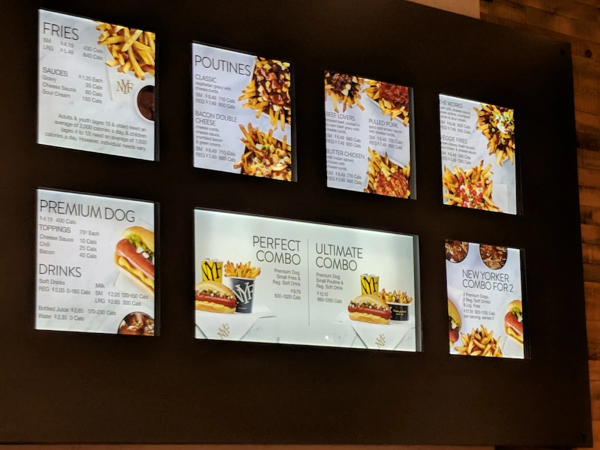 Menu, New York Fries - Rideau Centre
