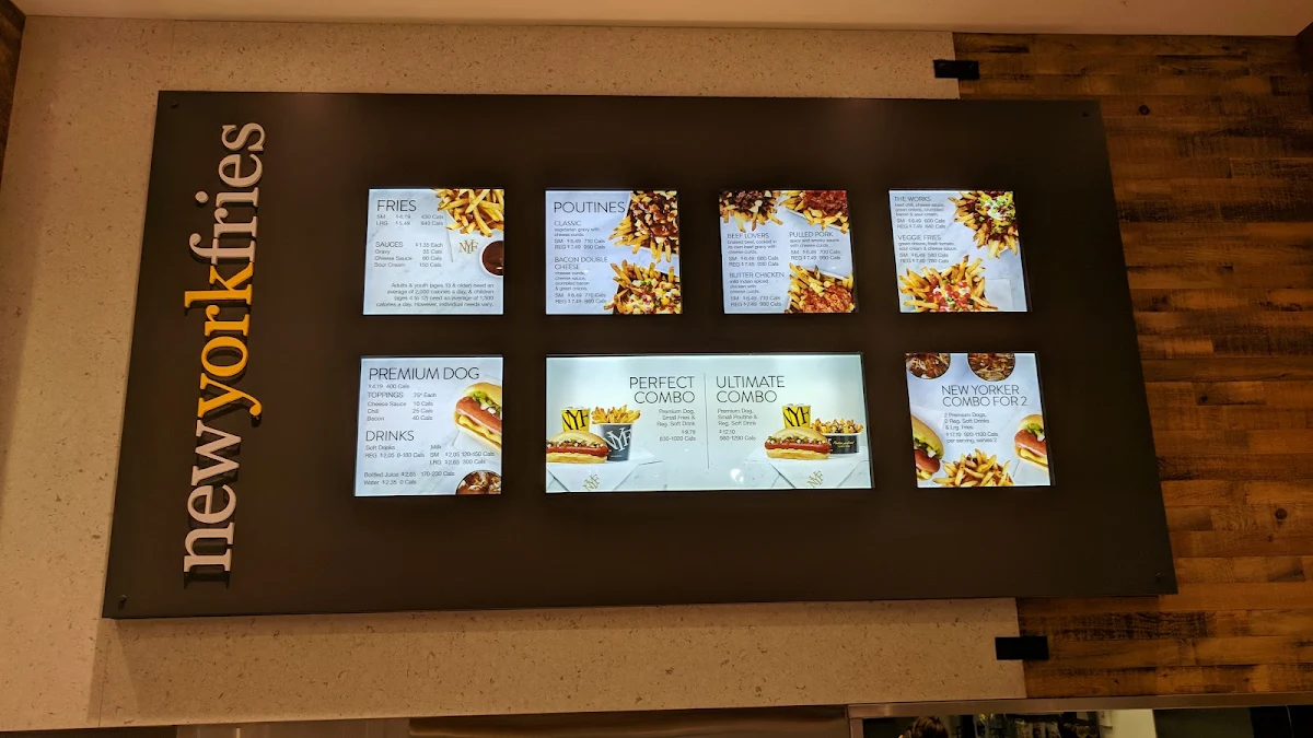 Menu, New York Fries - Rideau Centre