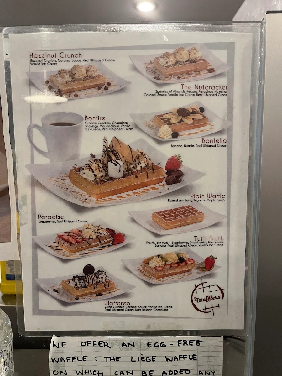 Menu, Belgian Waffle Bar