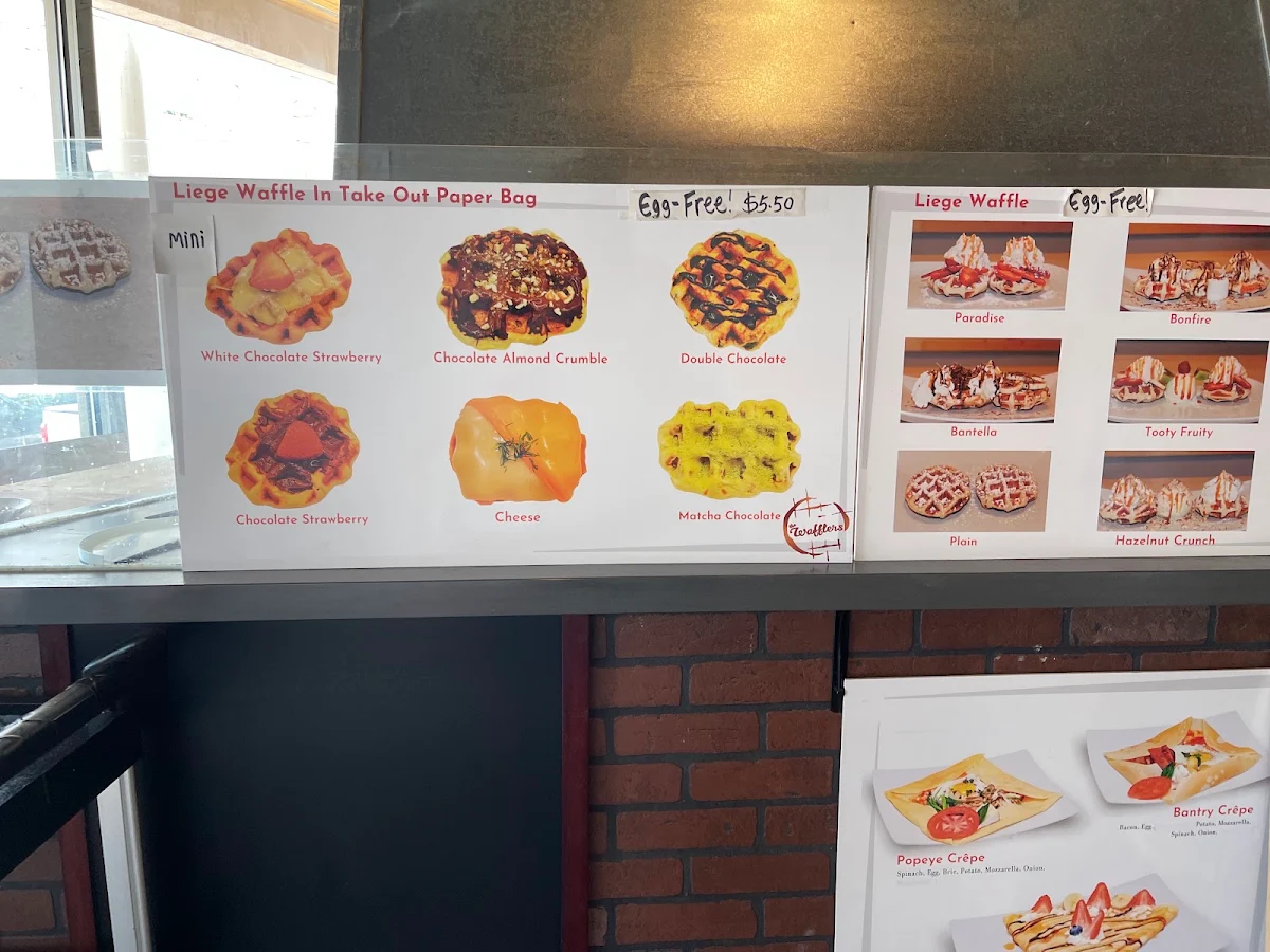 Menu, Belgian Waffle Bar