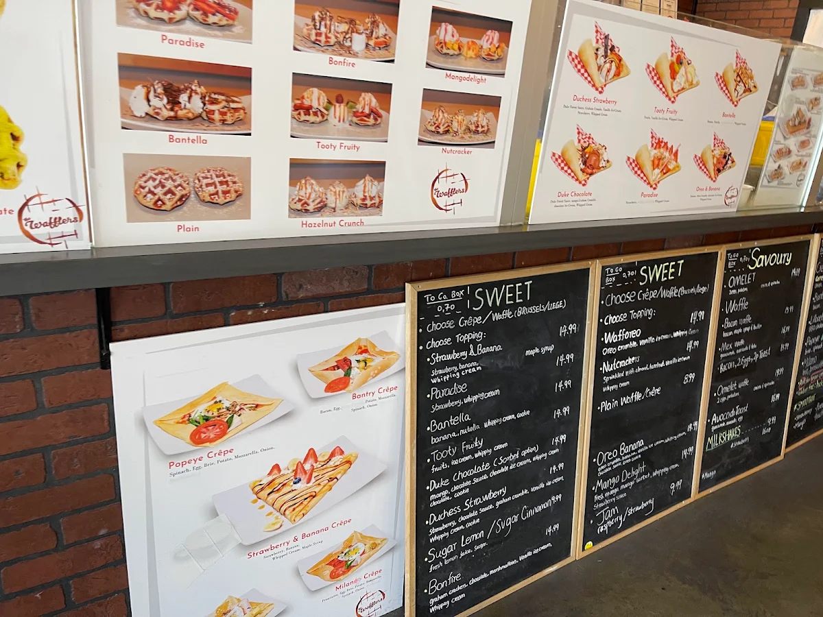 Menu, Belgian Waffle Bar