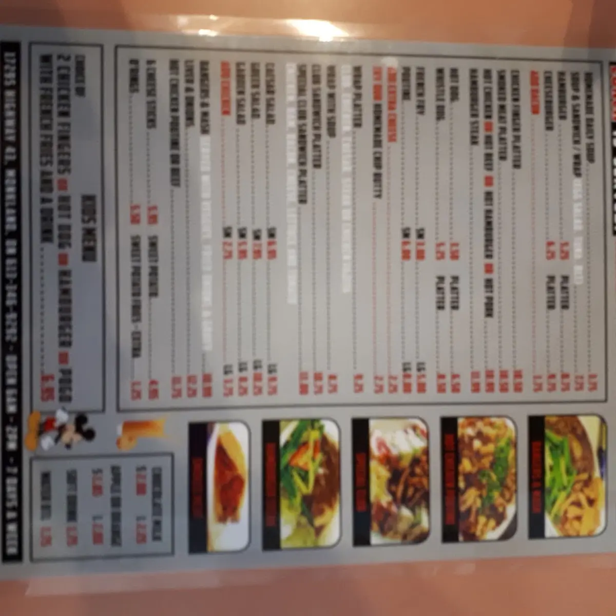 Menu, Katrina's Corner Kitchen