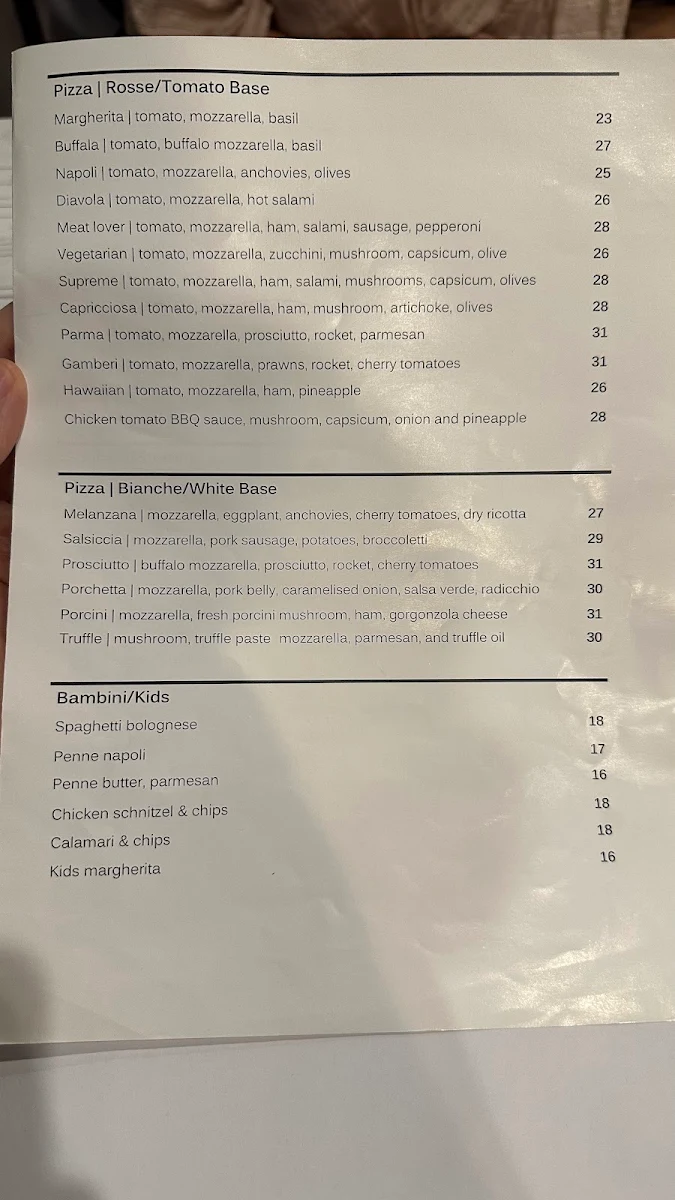 Menu, il Buco Kitchen