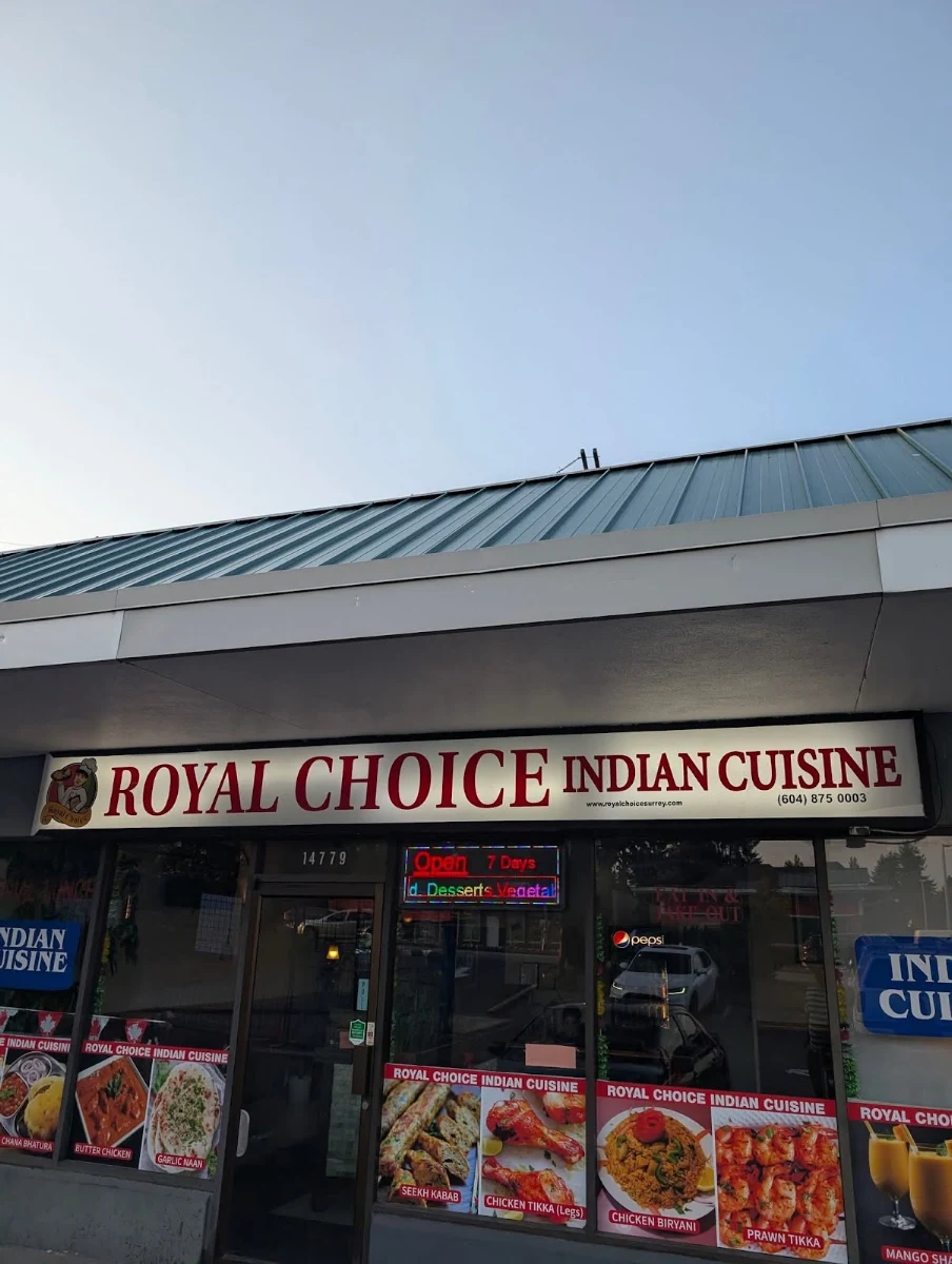 Menu, Royal Choice Indian Cuisine