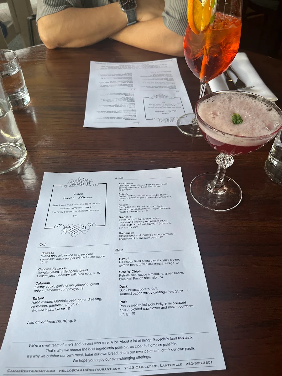 Menu, Camas