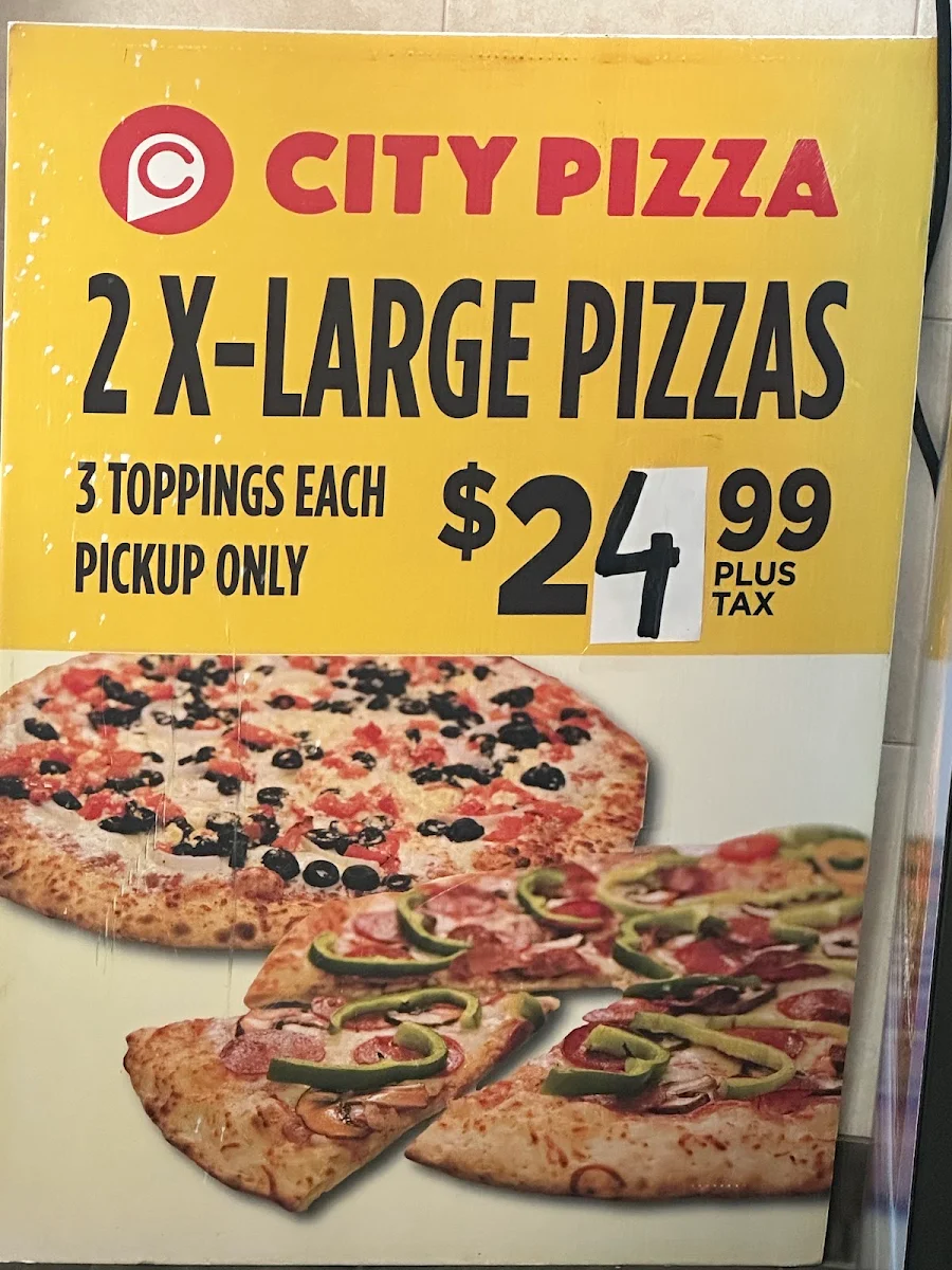 Menu, City Pizza