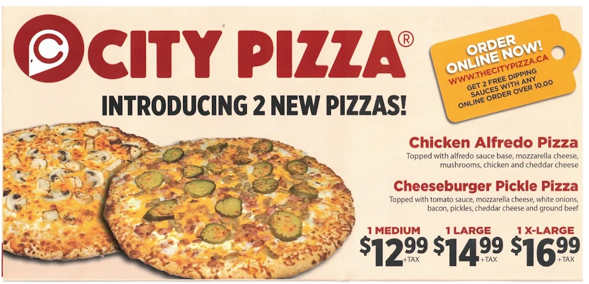 Menu, City Pizza