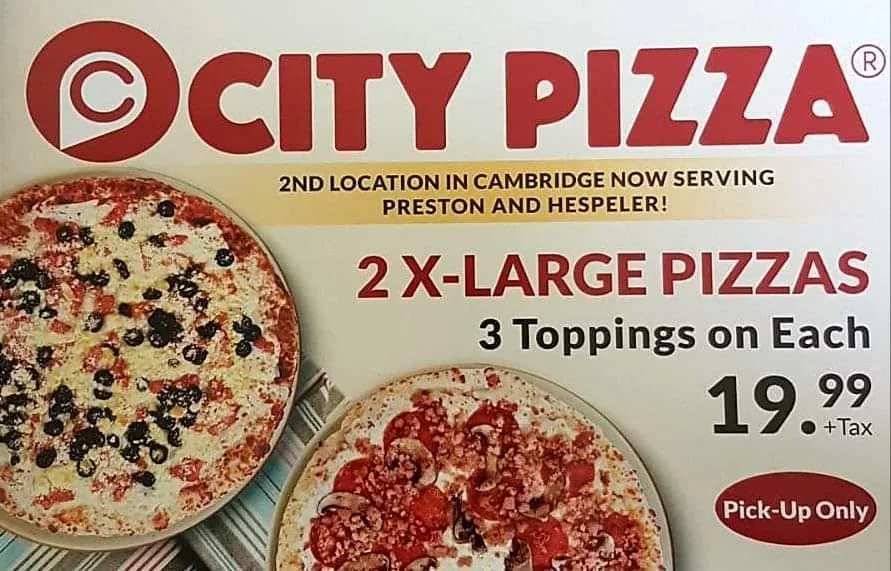 Menu, City Pizza