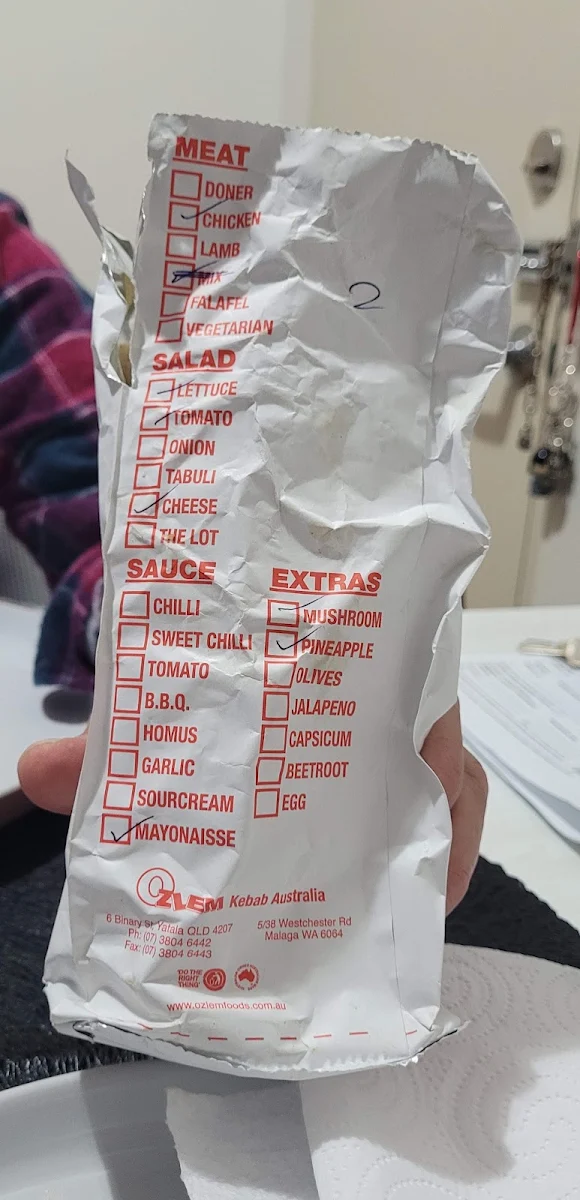 Menu, Sunshine Kebabs