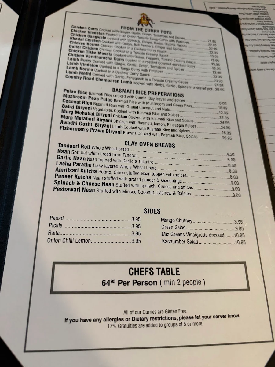 Menu, KAASHI
