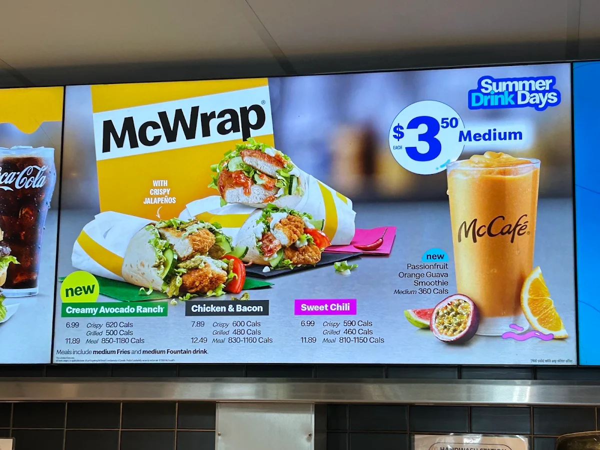 Menu, McDonald's