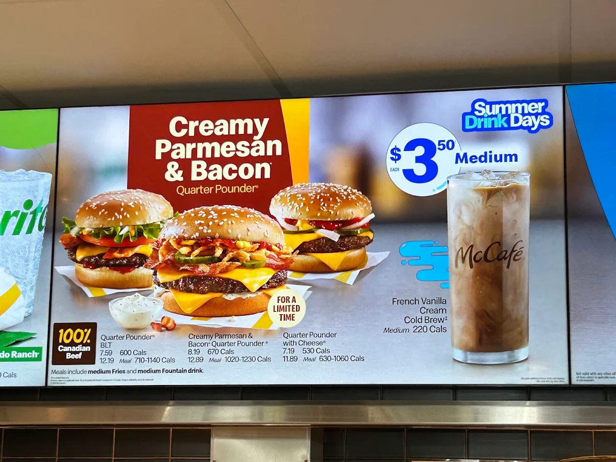Menu, McDonald's