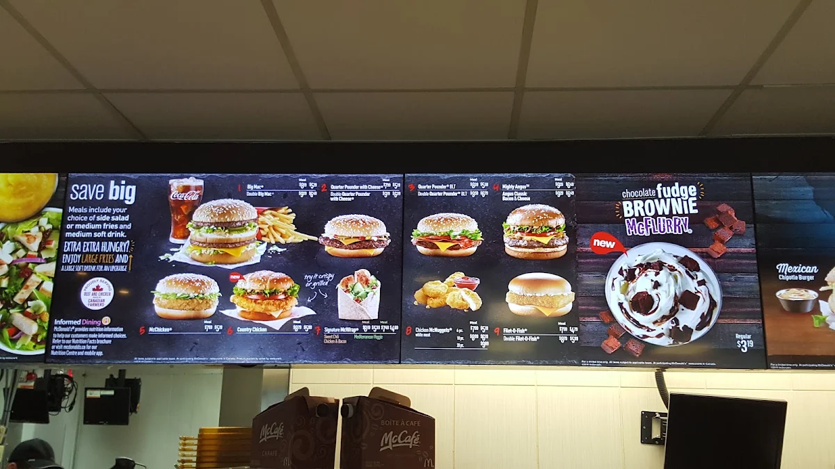 Menu, McDonald's