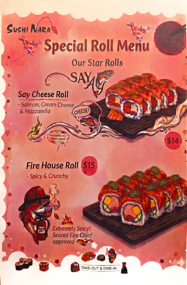 Menu, Sushi Nara-Gladwin