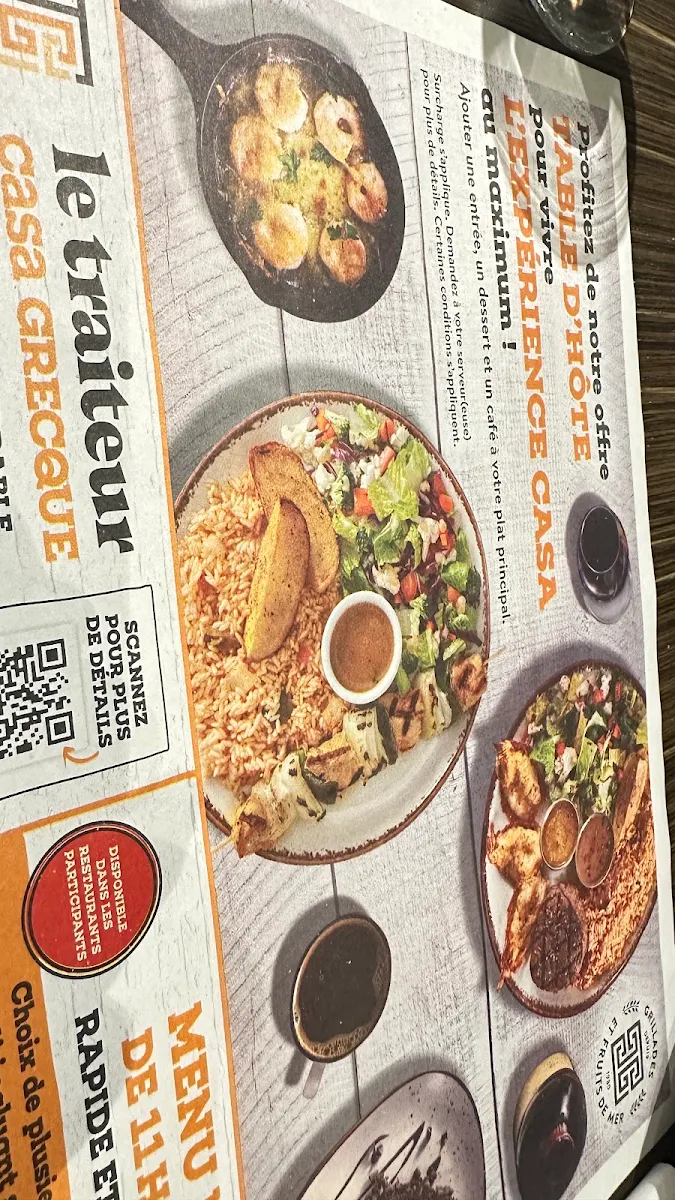 Menu, Casa Grecque
