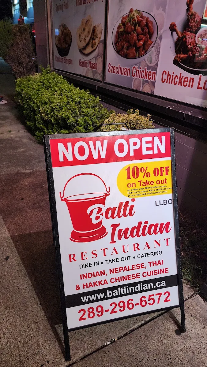 Menu, Balti Indian Restaurant