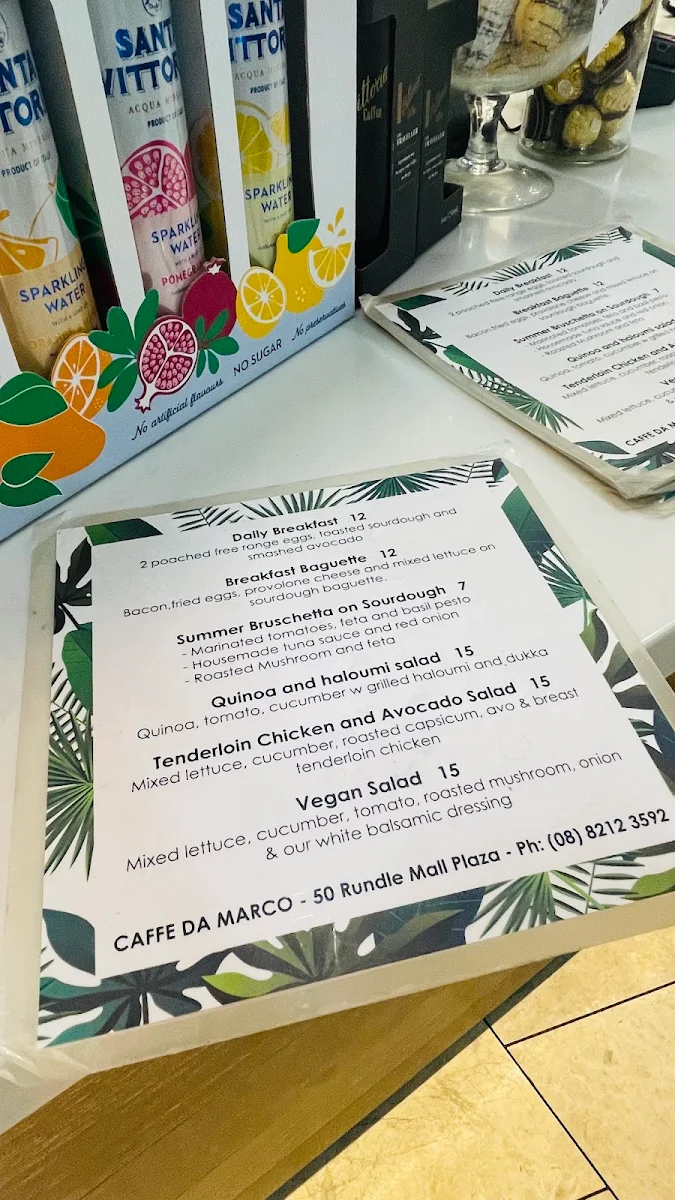 Menu, Caffè Da Marco