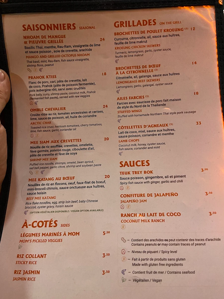 Menu, Les Street Monkeys