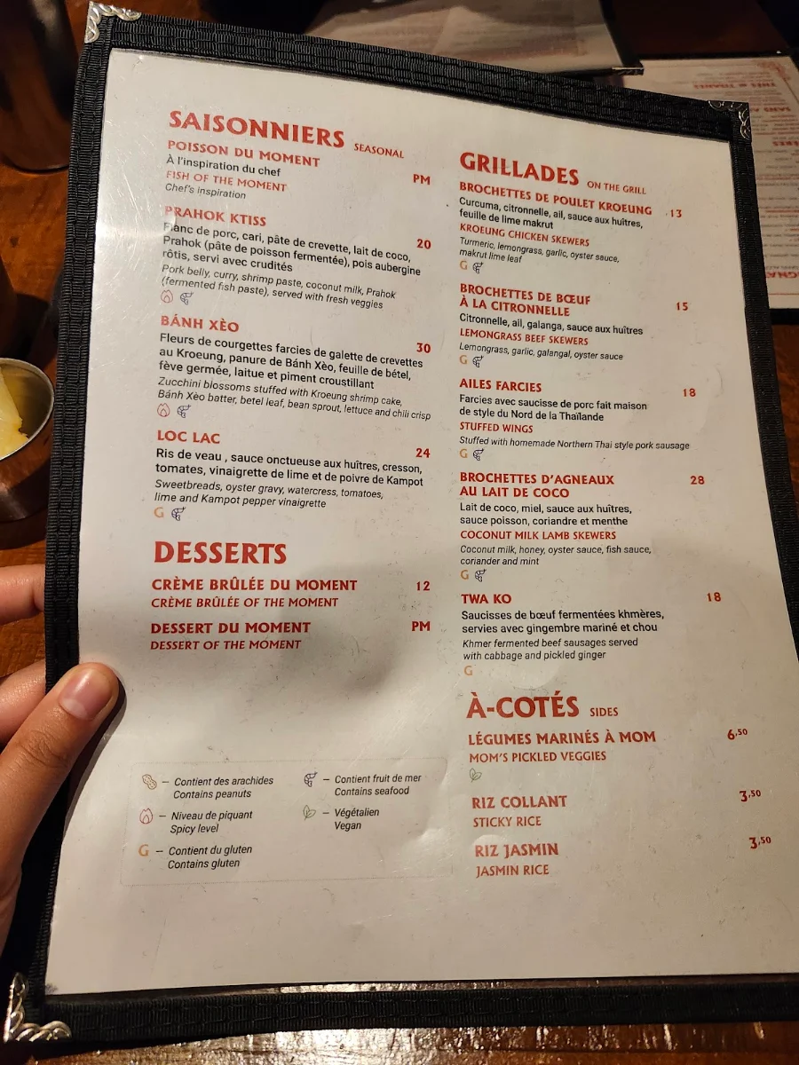 Menu, Les Street Monkeys