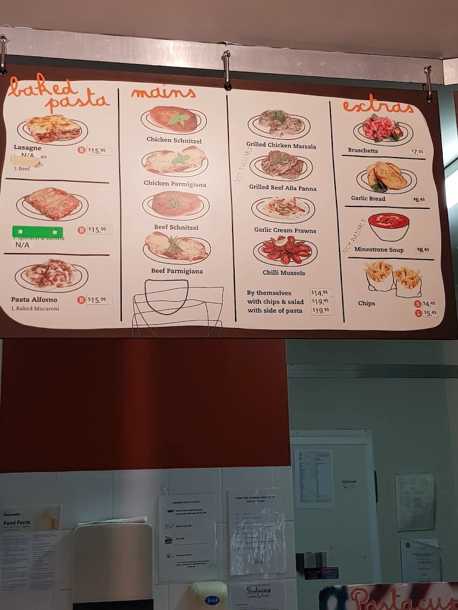 Menu, Pastacup
