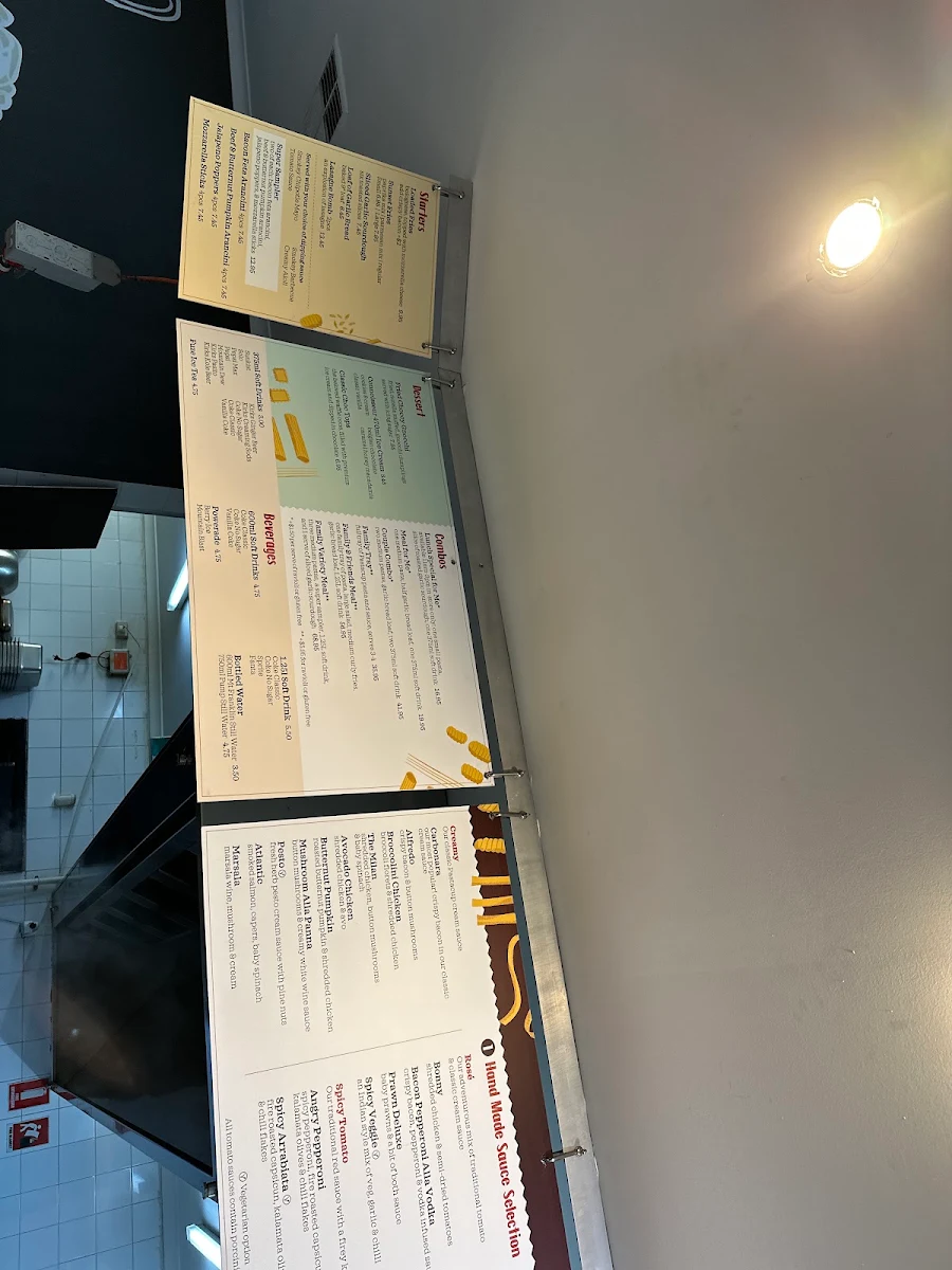 Menu, Pastacup