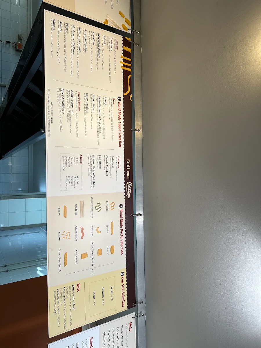 Menu, Pastacup