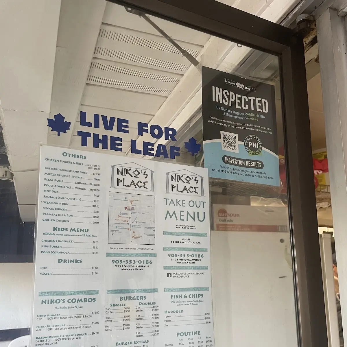 Menu, Niko's Place