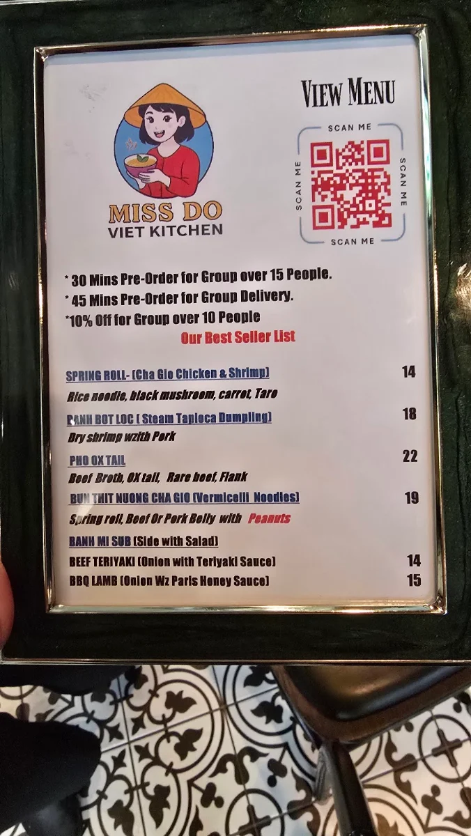Menu, Miss Do