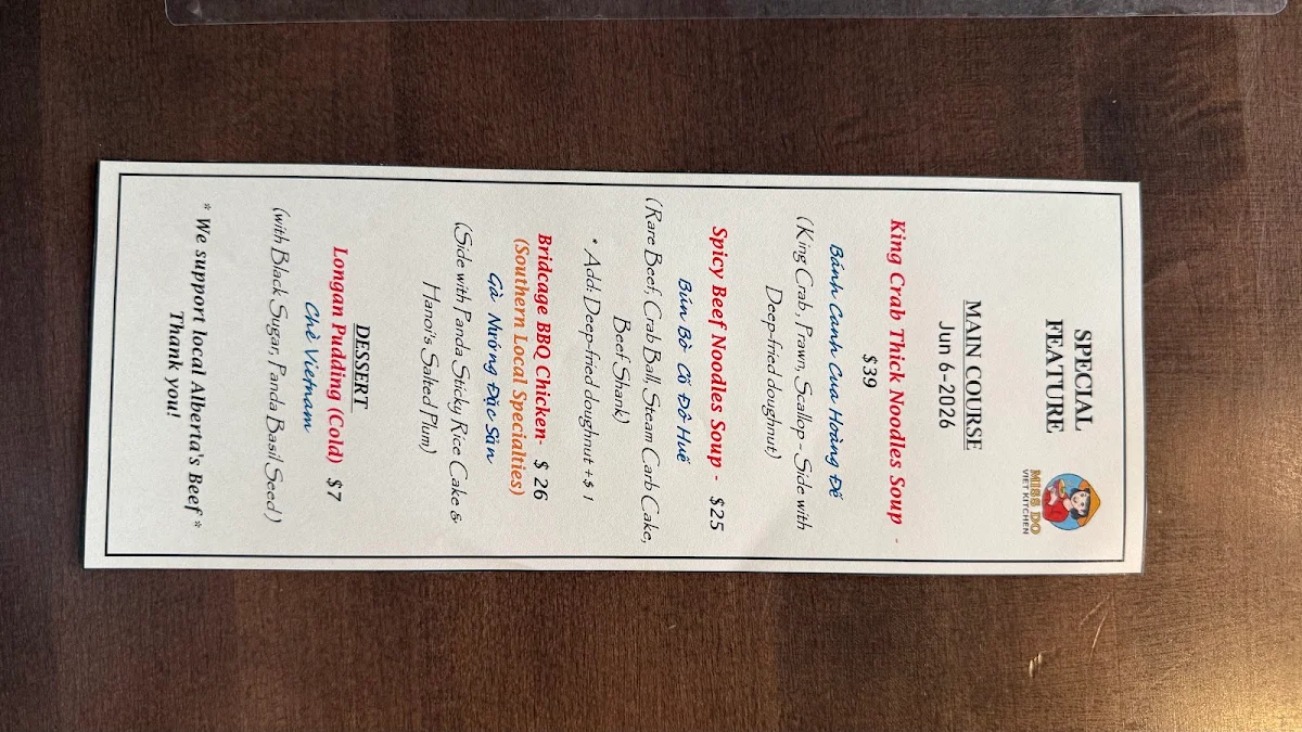 Menu, Miss Do