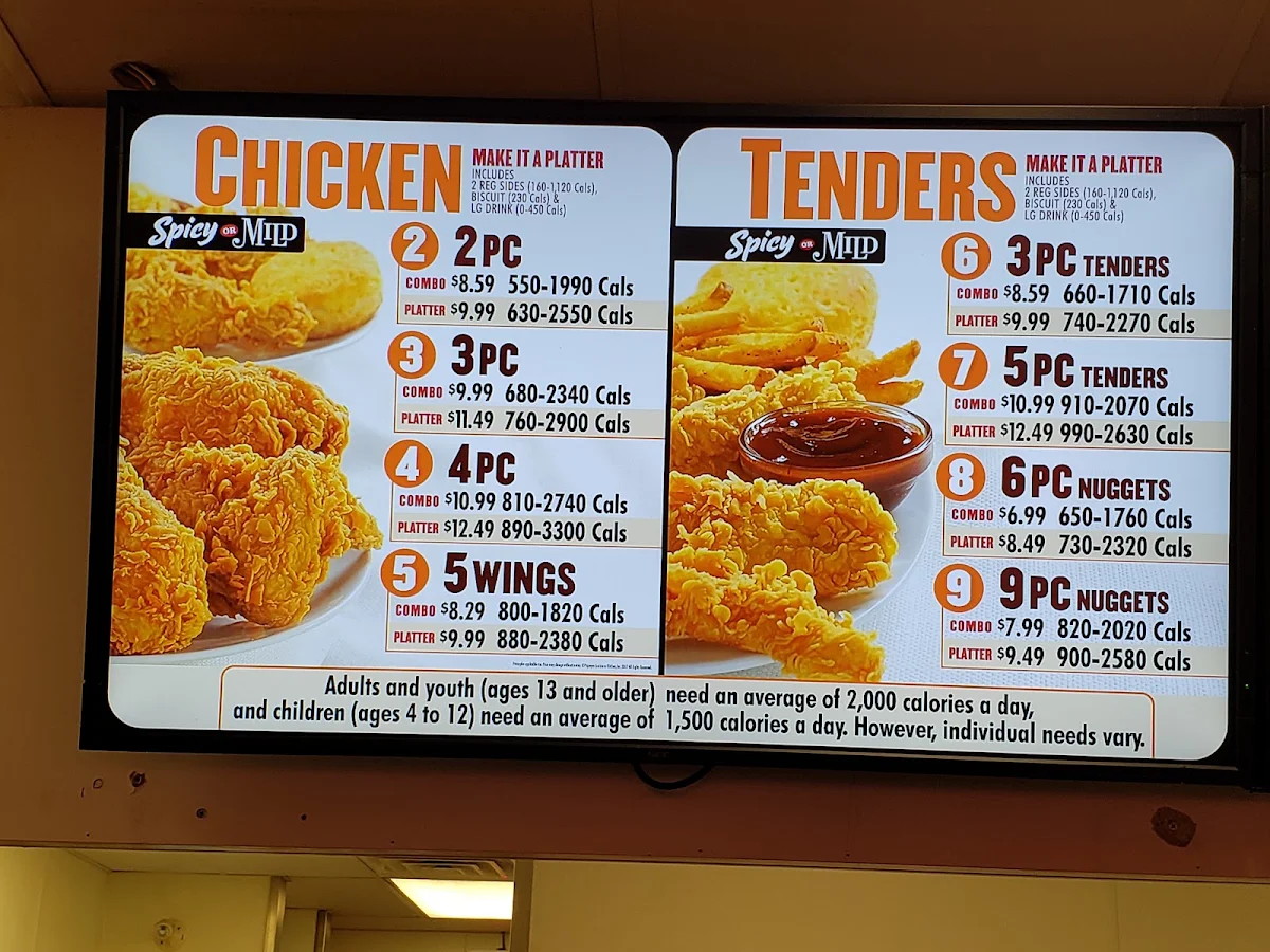 Menu, Popeyes Louisiana Kitchen