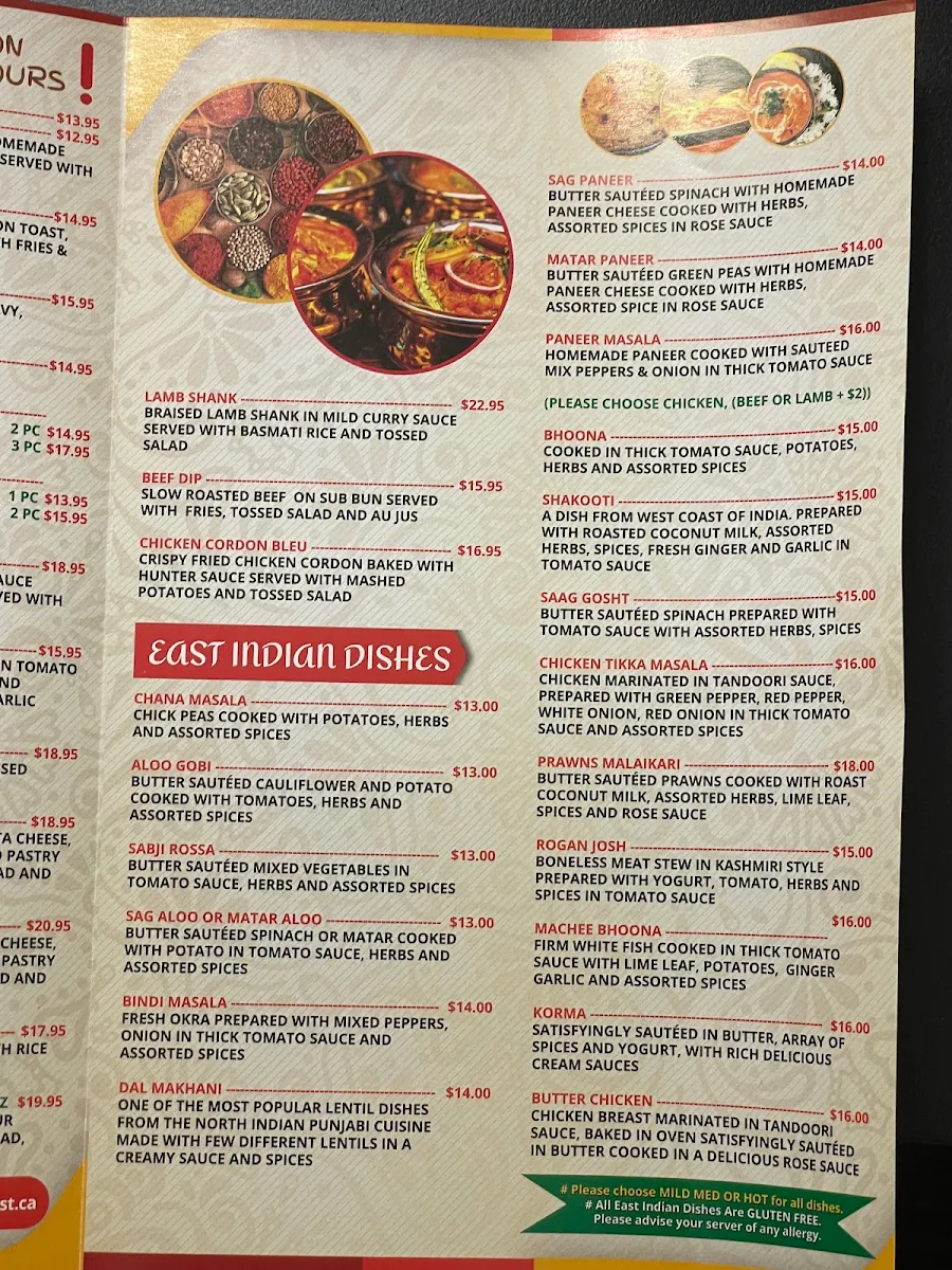 Menu, Highway Host Restaurant