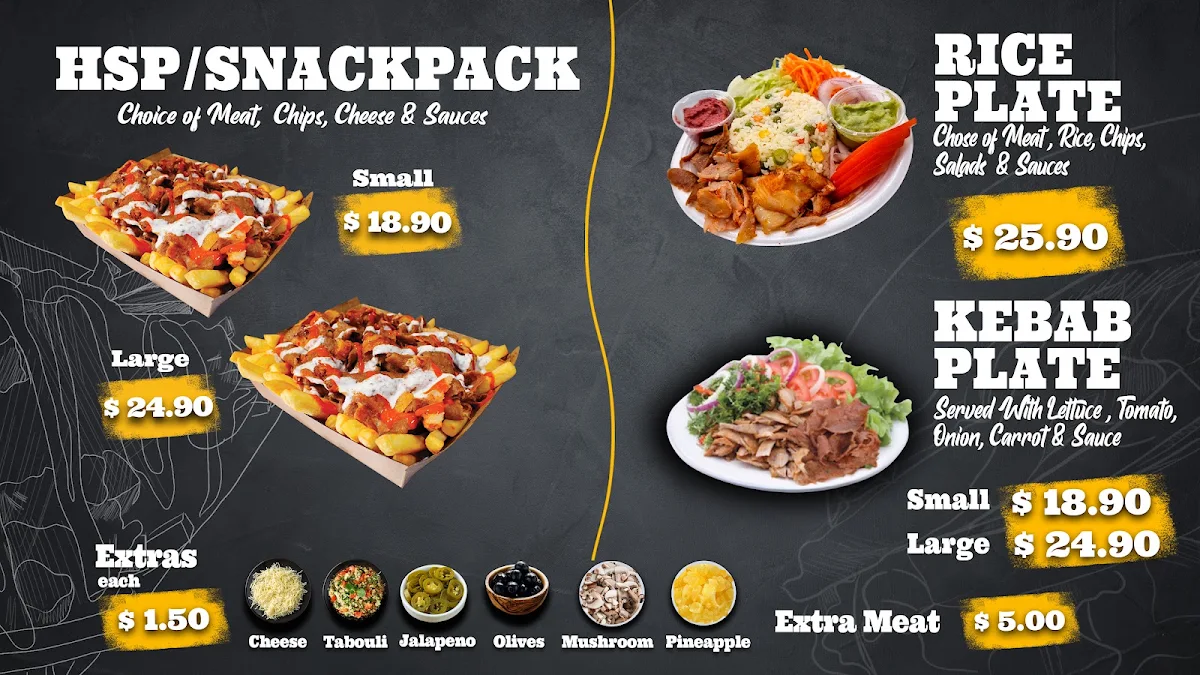 Menu, Erem Kebab