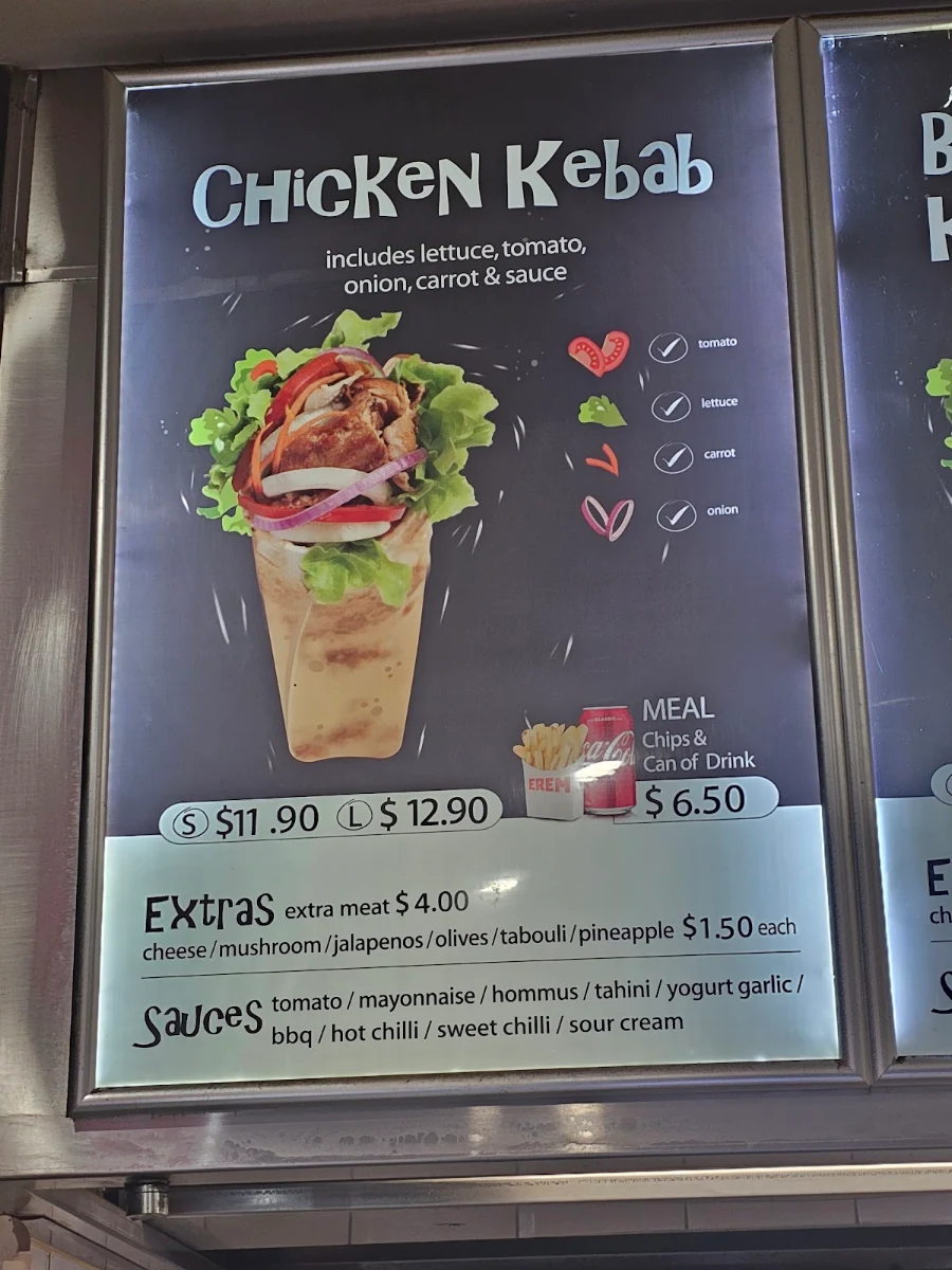 Menu, Erem Kebab