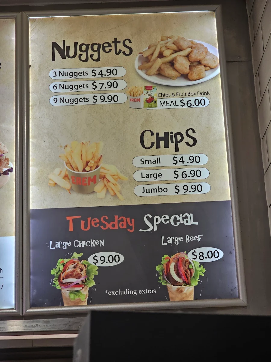 Menu, Erem Kebab