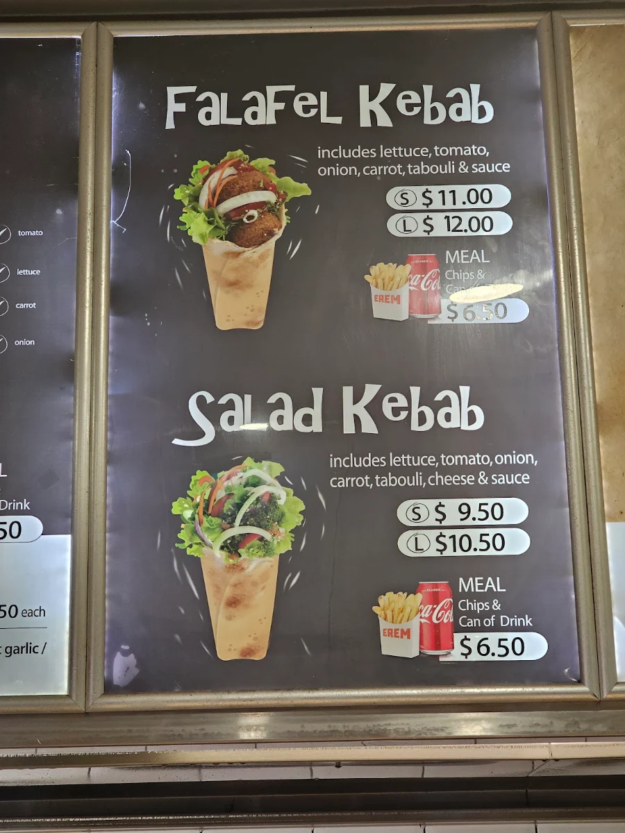 Menu, Erem Kebab