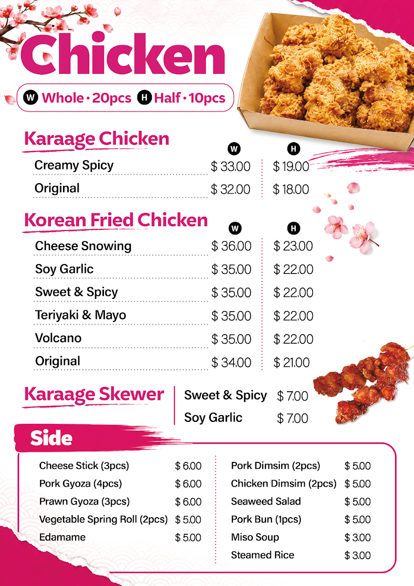 Menu, MistaBoo Sushi & Chicken TA - Pallara