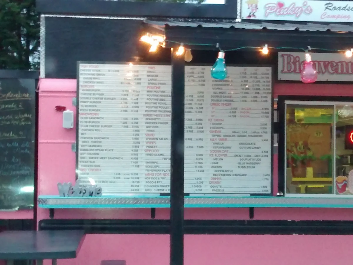 Menu, Pinky's Roadside Diner