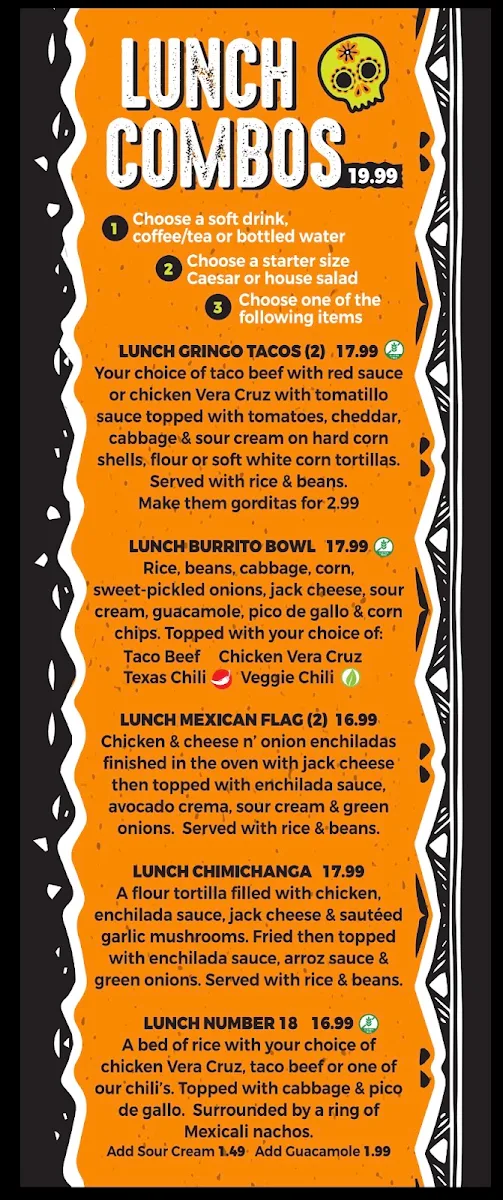 Menu, Mexi's Cornwall - Best Mexican Restaurant