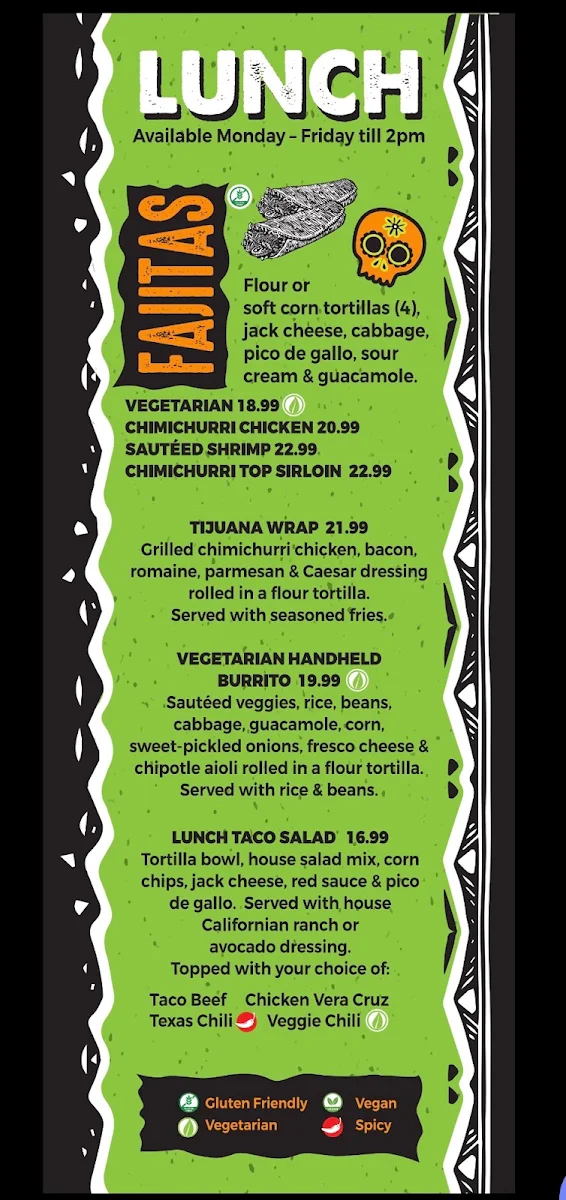 Menu, Mexi's Cornwall - Best Mexican Restaurant