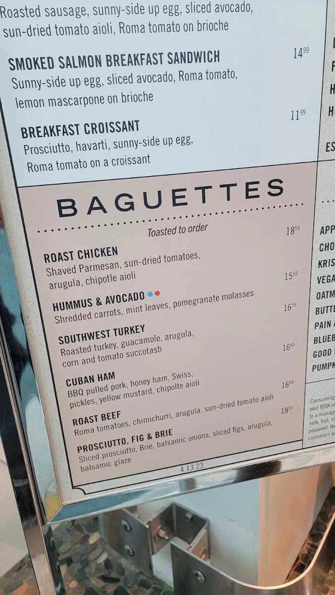 Menu, Dirty Apron